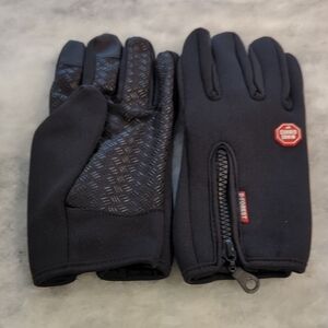 Women's's Black Thermal Gloves with Zipper